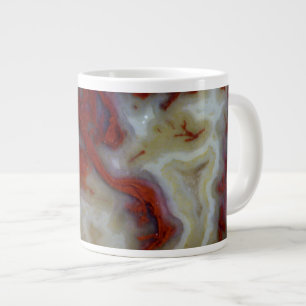 Nahaufnahme einer roten Moosachatplatte Jumbo-Tasse