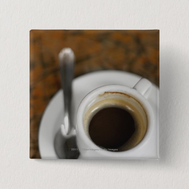 Nahaufnahme eines Tasse Kaffees 2 Button (Vorderseite)