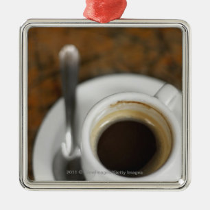 Nahaufnahme eines Tasse Kaffees 2 Ornament Aus Metall
