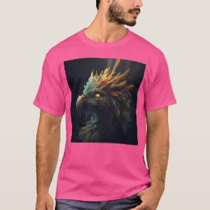 Nahaufnahme eines Vogels mit Federn auf dem Kopf v T-Shirt