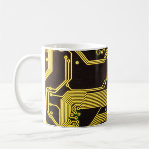 Nahaufnahme-Foto von Leiterplatte Hintergrund, abs Kaffeetasse