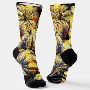 Nahaufnahme gestreifte Kürbisse Socken