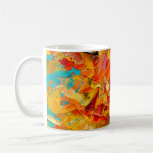 Nahaufnahme Makro Textur Fragment Ölgemälde Ende Kaffeetasse