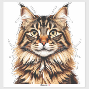Nahaufnahme Porträt Amerikanische Bobtail Katze Aufkleber