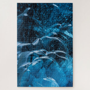 Nahaufnahme von blauen Eiswänden