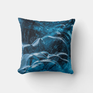 Nahaufnahme von blauen Eiswänden Kissen
