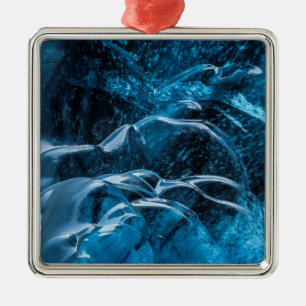 Nahaufnahme von blauen Eiswänden Ornament Aus Metall
