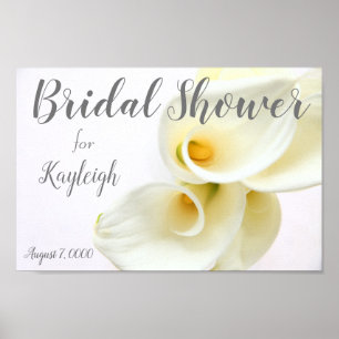 Nahaufnahme von Calla-Lilien von oben Poster