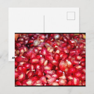 Nahaufnahme von Granatapfelsamen Postkarte