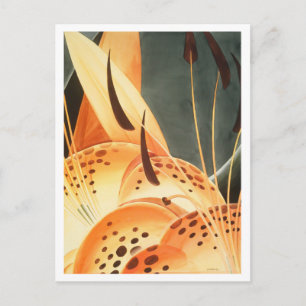 Nahaufnahme von Tigerlilien Aquarell-Postkarte Postkarte