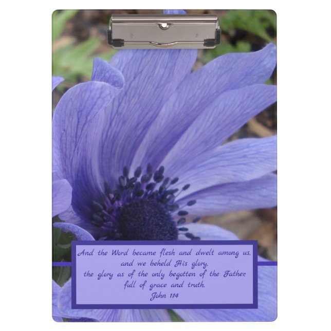 Nahaufnahmemohnblumen-Anemonenklemmbrett Johns 1 Klemmbrett (Vorderseite)