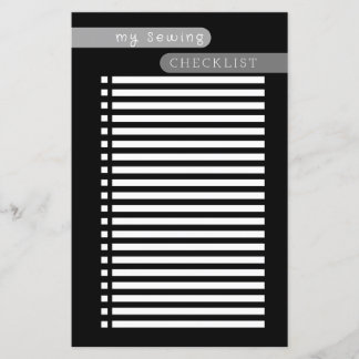 Nähcheckliste Schwarz-weiß