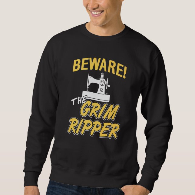 Nähdesigns Vorsicht vor dem aktuellen Rumpf Sweatshirt (Vorderseite)