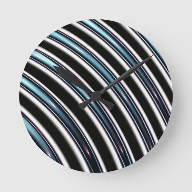 Nahe, abgerundete Linien eines Fraktals Runde Wanduhr (Vorderseite)