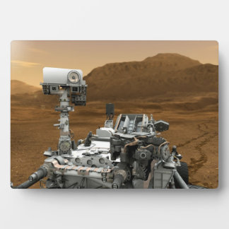 Nahe Aufführung der Mars Neugier Rover Fotoplatte