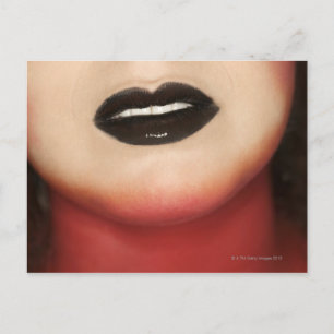 Nahe Aufnahmen von Glam-Rock-Lippen Postkarte
