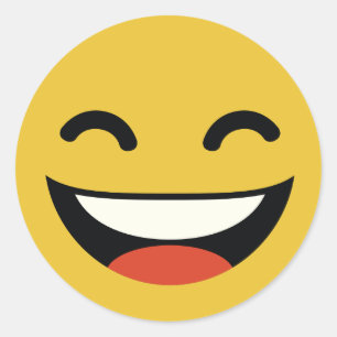 Nahe Augen, die Emoji lachen Runder Aufkleber
