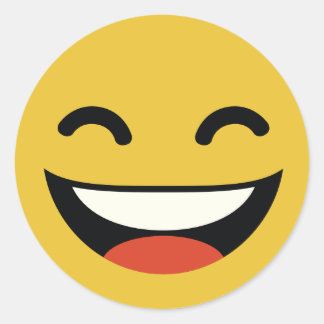 Nahe Augen, die Emoji lachen Runder Aufkleber