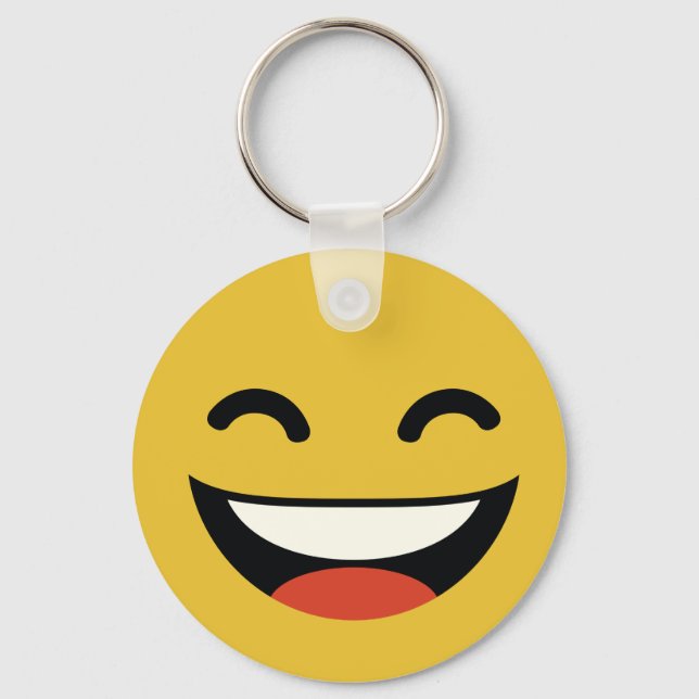 Nahe Augen, die Emoji lachen Schlüsselanhänger (Vorderseite)