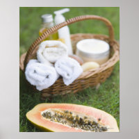 Nahe Behandlung mit Papaya-Massagen