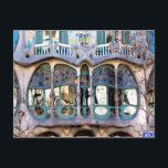 Nahe Casa Batlló, Barcelona, Spanien Postkarte<br><div class="desc">Casa Batlló batllo gaudi jujol Haus Barcelona</div>