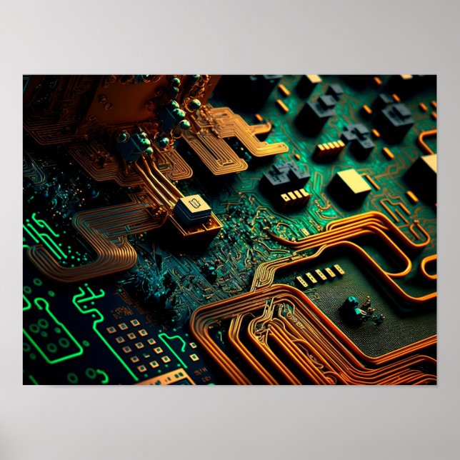 Nahe Einrichtung einer elektronischen Schaltung. Poster (Vorne)