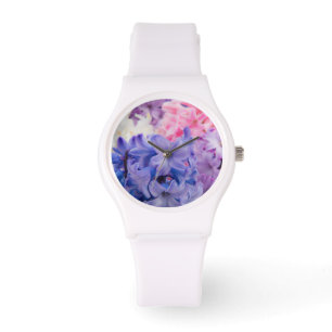 Nahe Gründung der Hyacinth-Pflanze Armbanduhr