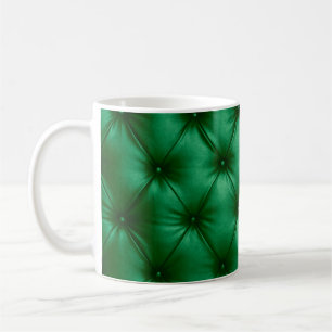 Nahe Hintergrundtextur von dunkelgrünem Capiton Kaffeetasse