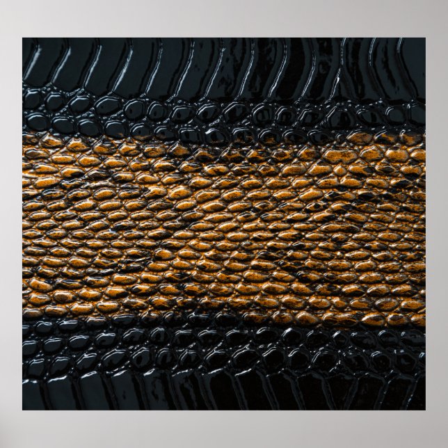 Nahe schwarze Schlangenhautextur Poster (Vorne)