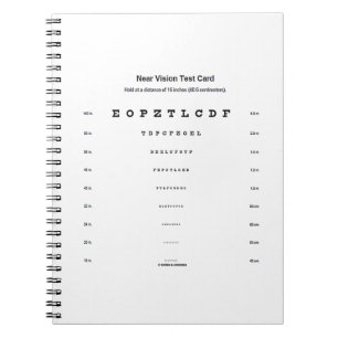 Nahe Visions-Test-Karten-visueller Schärfe-Prüfu Notizblock