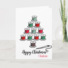 Nähen Baumwollrolle Weihnachtsbaum rot und grün Karte