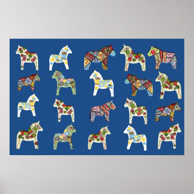 Nähen Dala Horses Poster (Vorne)