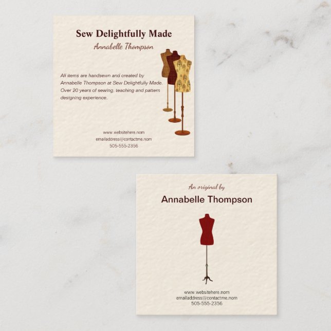 Nähen der Creative Business Card Quadratische Visitenkarte (Vorne/Hinten)