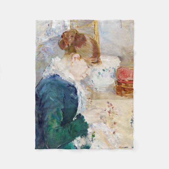 Nähen der Frau, Berthe Morisot Fleecedecke (Vorderseite)
