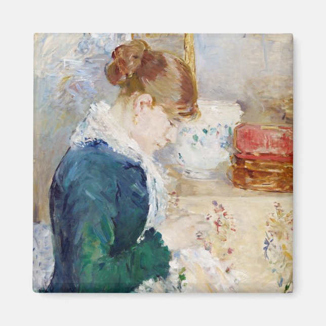Nähen der Frau, Berthe Morisot Magnet (Vorne)