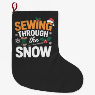 Nähen durch den Schnee Lustiges Weihnachtsquilts Großer Weihnachtsstrumpf