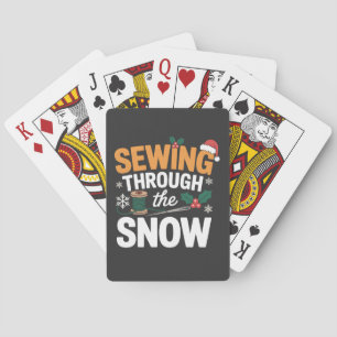 Nähen durch den Schnee Lustiges Weihnachtsquilts Spielkarten