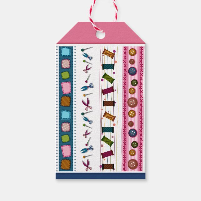 Nähen - Geschäft / Geschenkstempel Geschenkanhänger (Vorderseite)