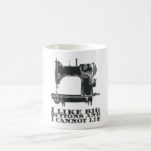 Nähen - ich mag große Tasten und ich kann nicht lü Kaffeetasse