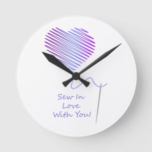 Nähen in Liebe mit Ihnen Runde Wanduhr