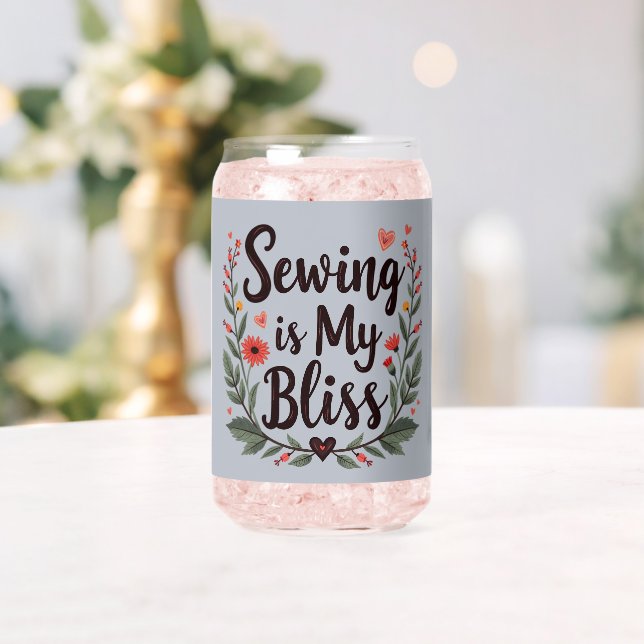 Nähen ist meine Bläschen-Typografie Dosenglas (Insitu (Hochzeit))