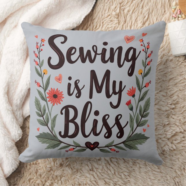 Nähen ist meine Bläschen-Typografie Kissen (Decke)
