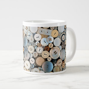 Nähen - Knöpfe - Viele weiße Knöpfe Jumbo-Tasse