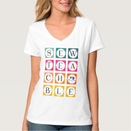 Nähen lehrreiche farbenfrohe Quadrate T-Shirt