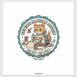Nähen Mode Design Katze Katzenliebhaber-Geschenk - Aufkleber