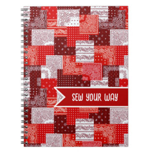 Nähen nach Maß Patchwork-Bandana-Quilt-Muster Notizblock