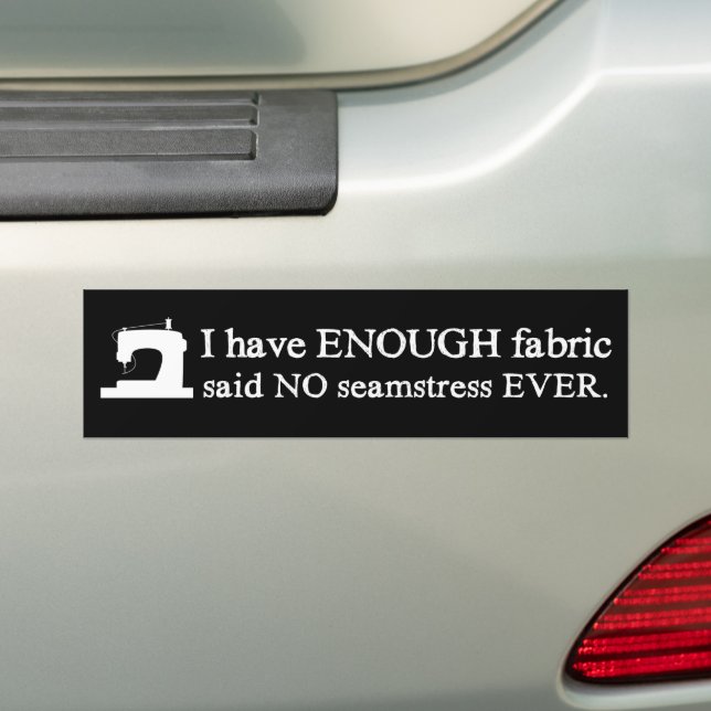 Nähen nicht genug Stoffkunstwerk {Dunkel} Autoaufkleber (Auf Auto)