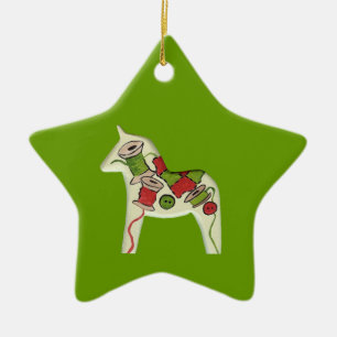 Nähen Quilt Dala Horse Weihnachtsschmuck