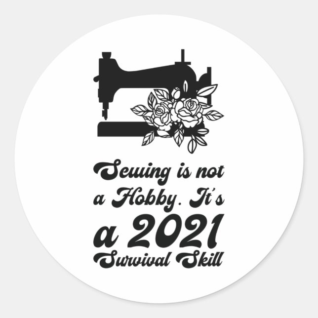 Nähen - runder aufkleber (Vorderseite)