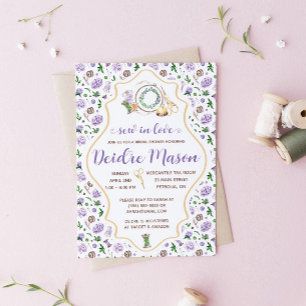 Nähen Sie sich in Liebe! Stickerei, Florale Hochze Einladung